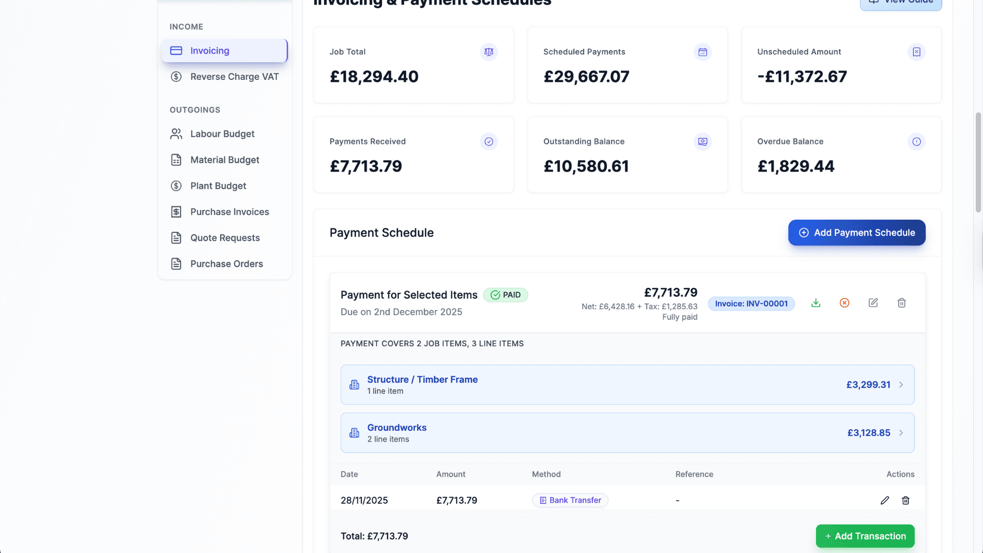 Financial Control Dashboard
